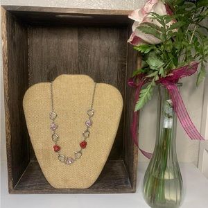 Heart Necklace Red and Pink